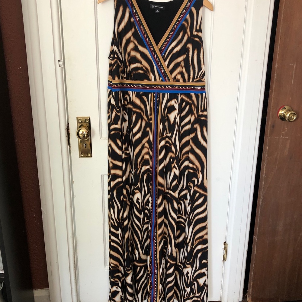 INC Maxi Dress Size 1X Tiger Print Sleeveless